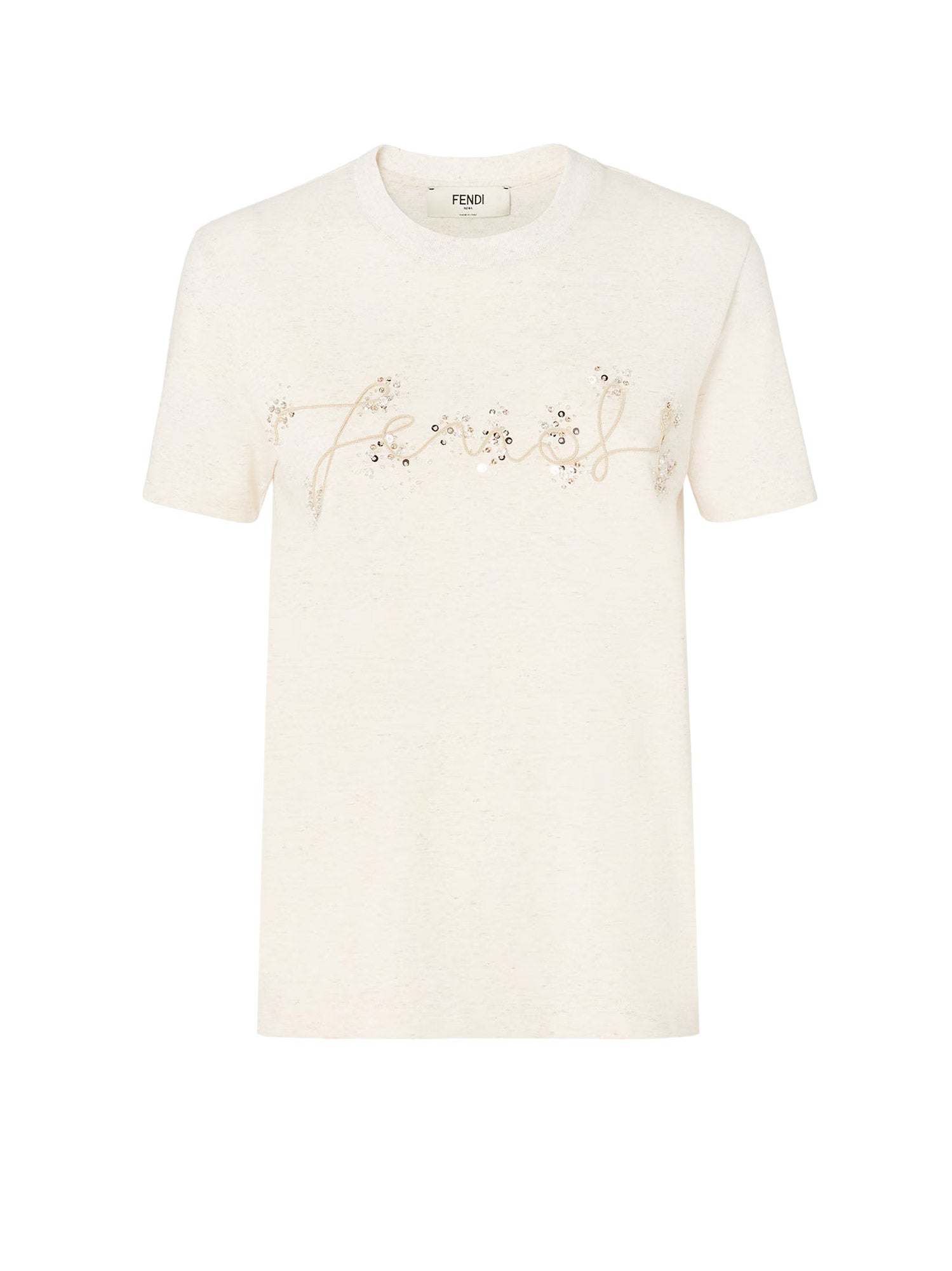 Fendi T-shirts and Polos Raffia-25 Cotone Poliestere Lino