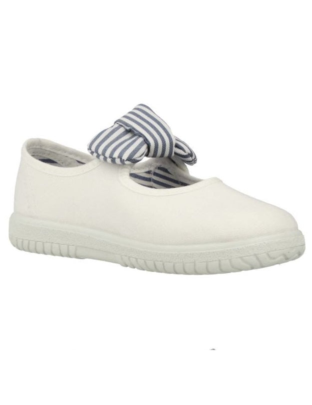 Ojala Lona Panuelo Raya White Cotton Rubber Sole Shoe