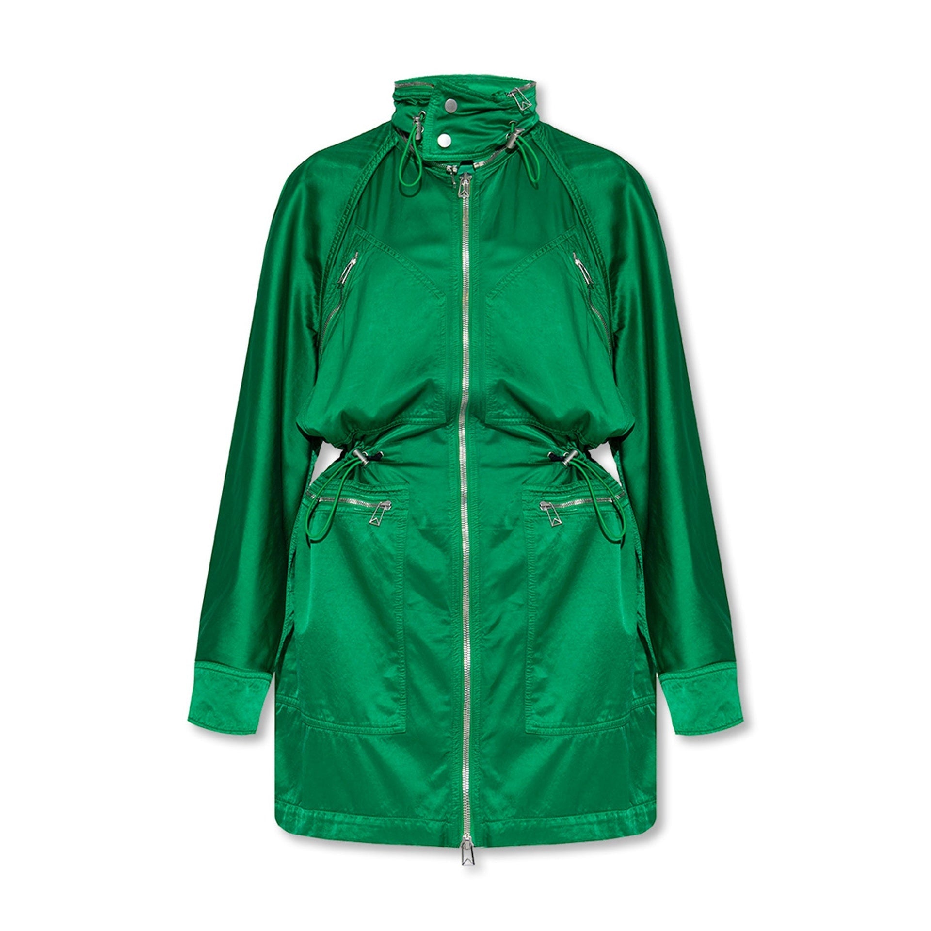 Satin Parka Green Cotton Viscose