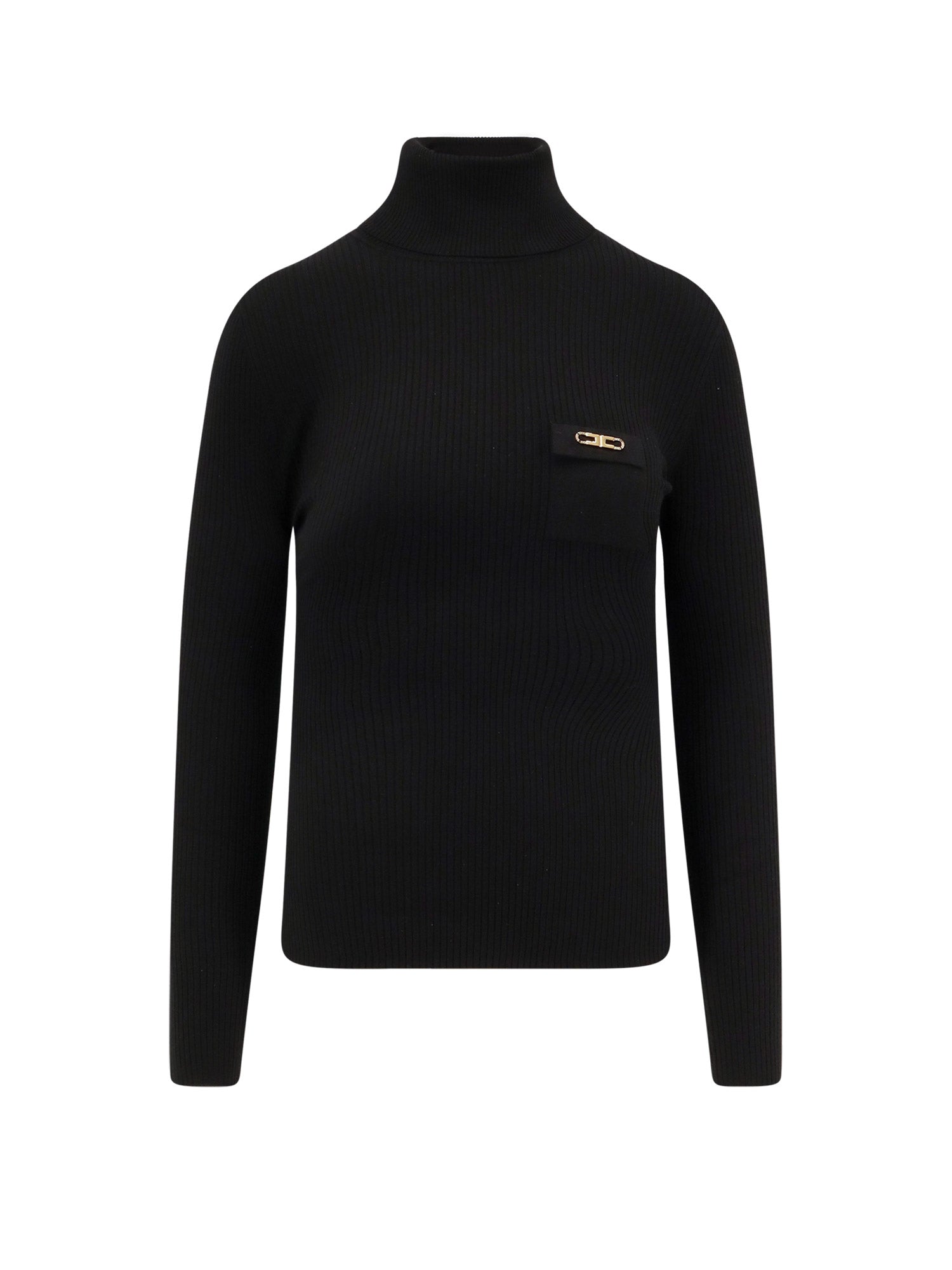 Elisabetta Franchi Sweaters Nera Lyocell Poliammide Seta
