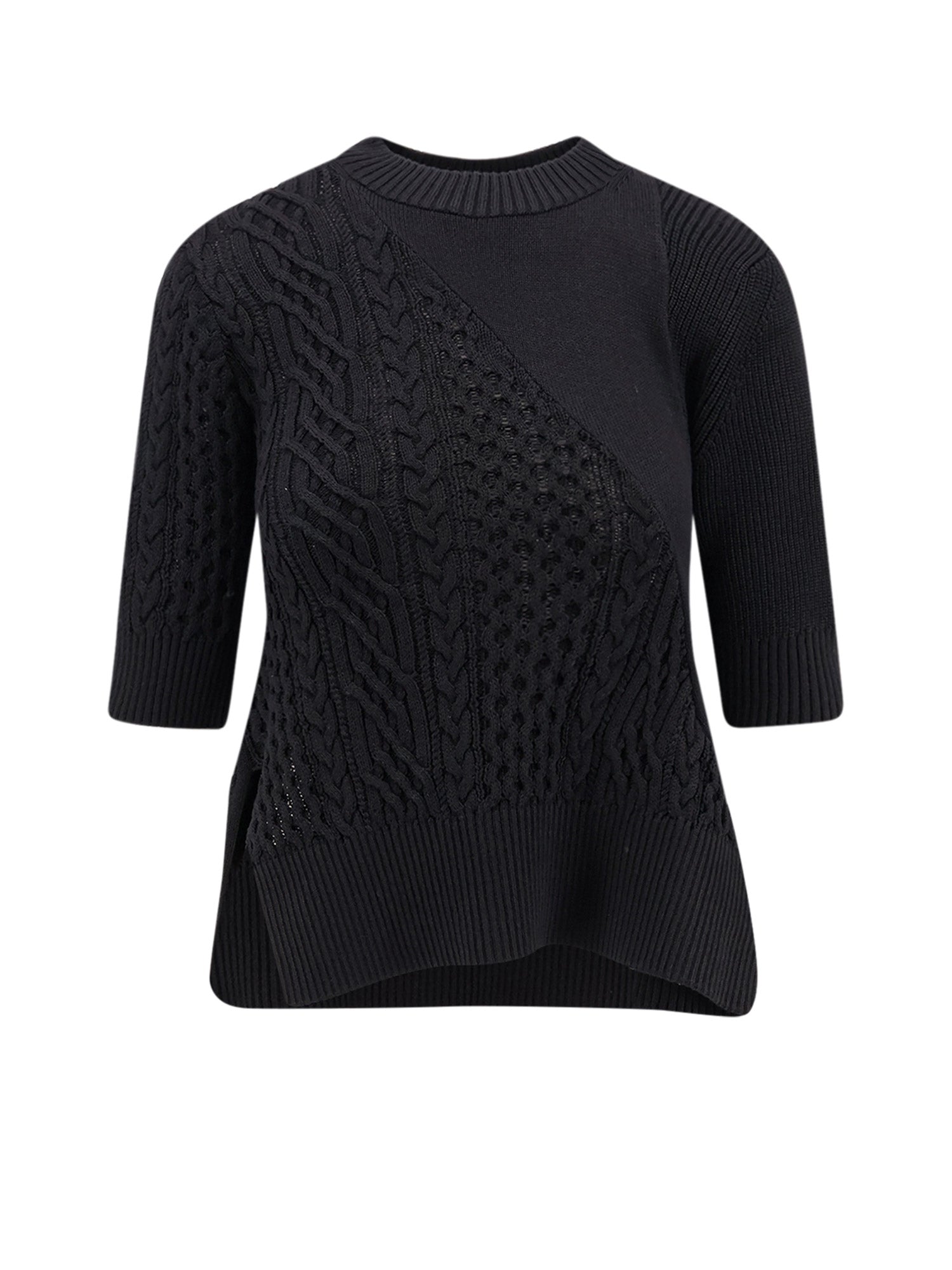 Sacai Sweaters Black Cotton