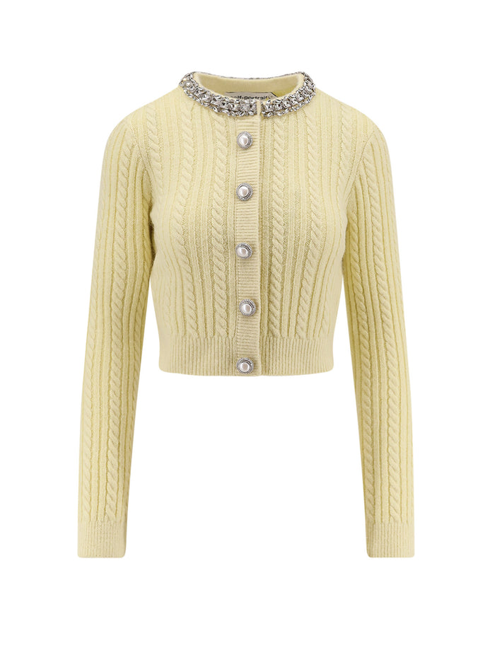 Self Portrait Sweaters Yellow Poliammide Lana Alpaca