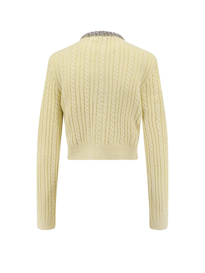 Self Portrait Sweaters Yellow Poliammide Lana Alpaca
