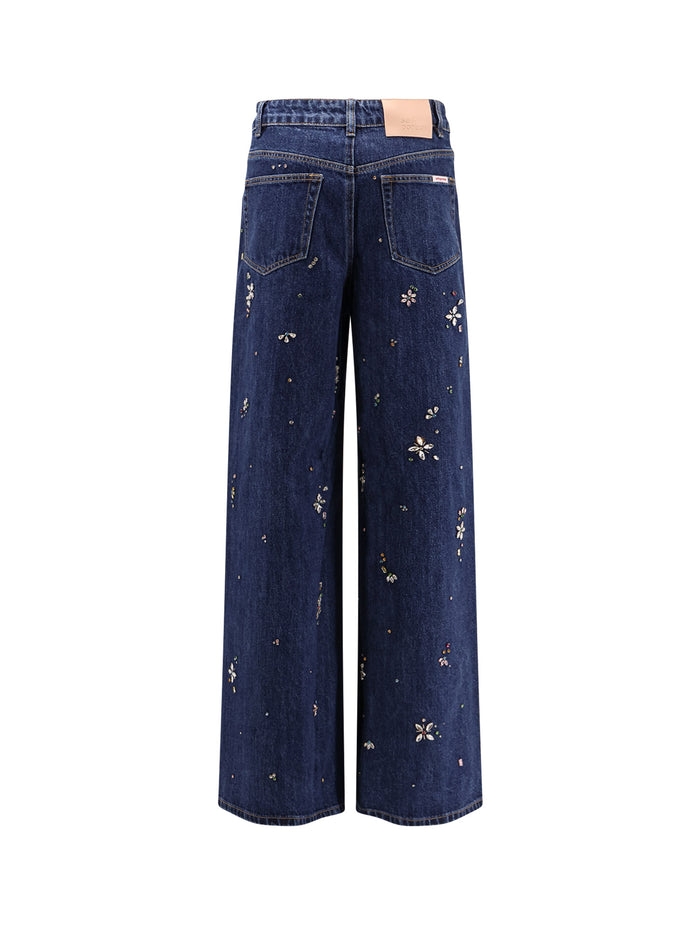 Self Portrait Jeans Blue Cotone