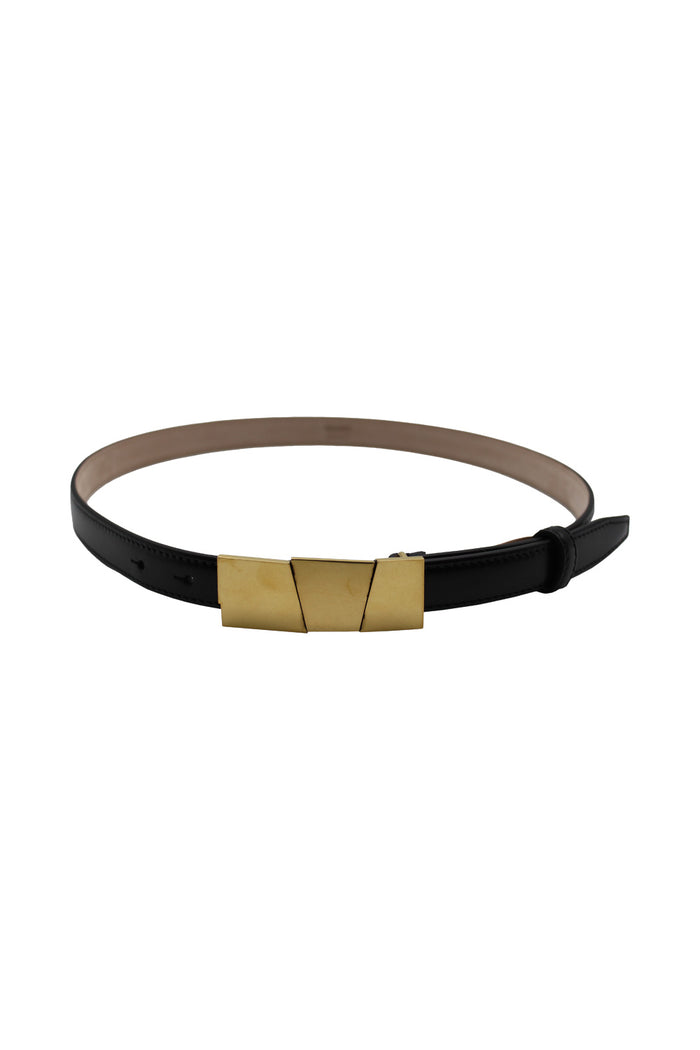 Axel Belt Black Calfskin Cintura