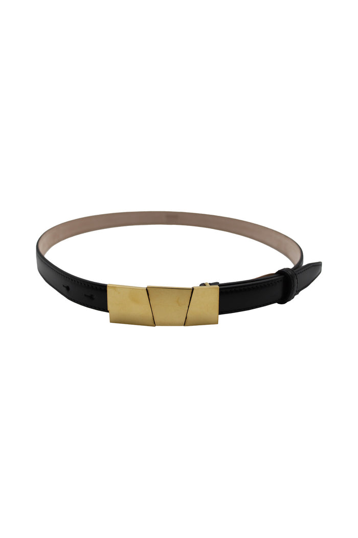 Axel Belt Black Calfskin Cintura