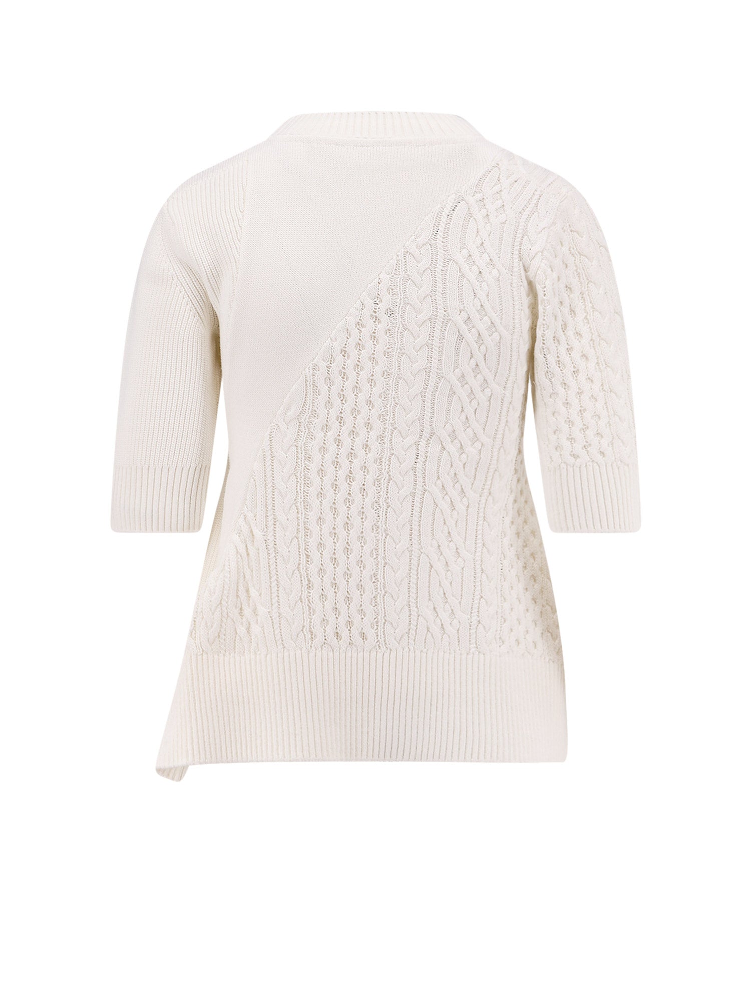 Sacai Sweaters Beige Cotton