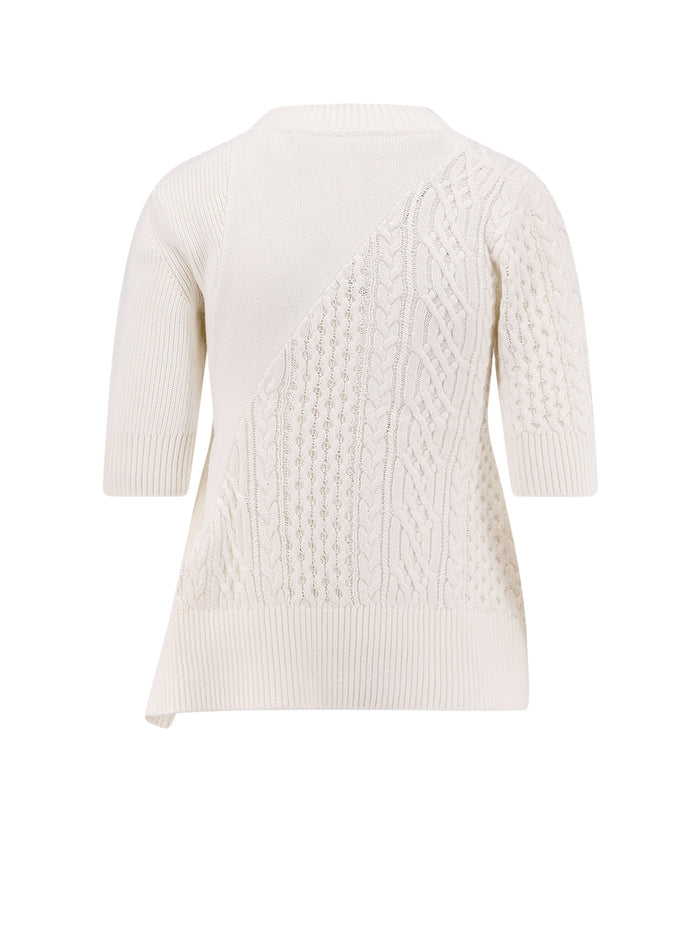 Sacai Sweaters Beige Cotton