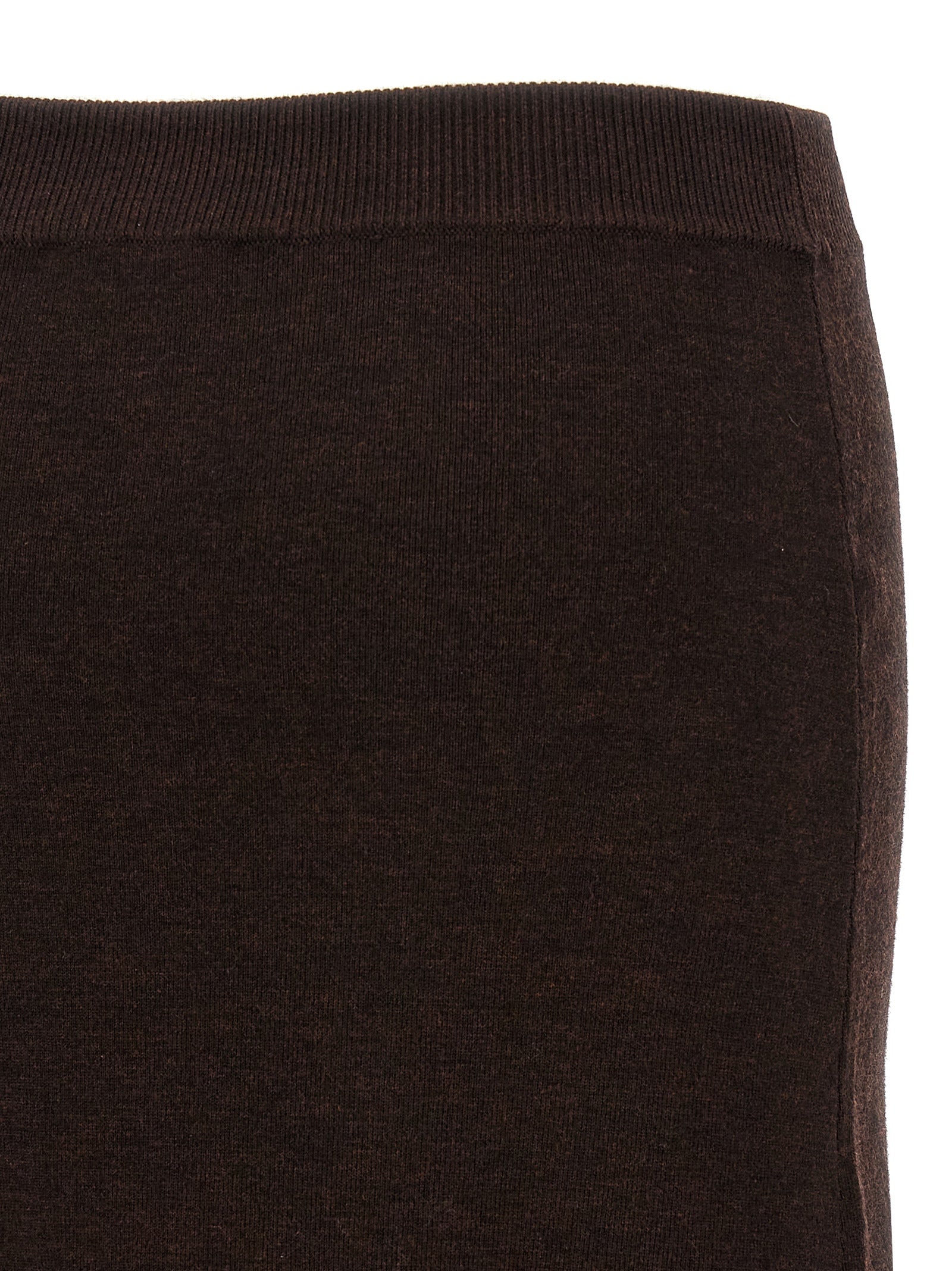 bottoni midi skirt Brown Wool Nylon Elastane