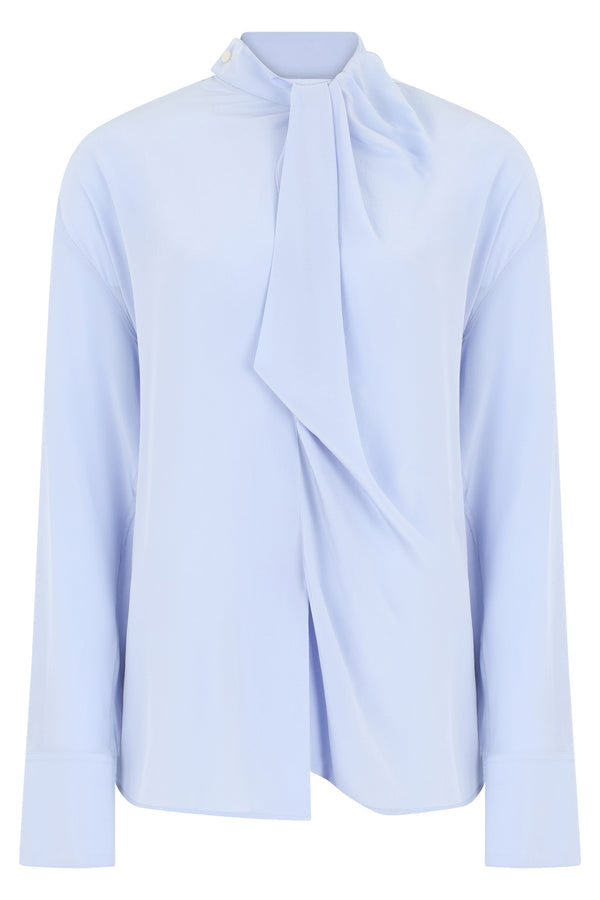 Silk Blouse Light Blue Blouses