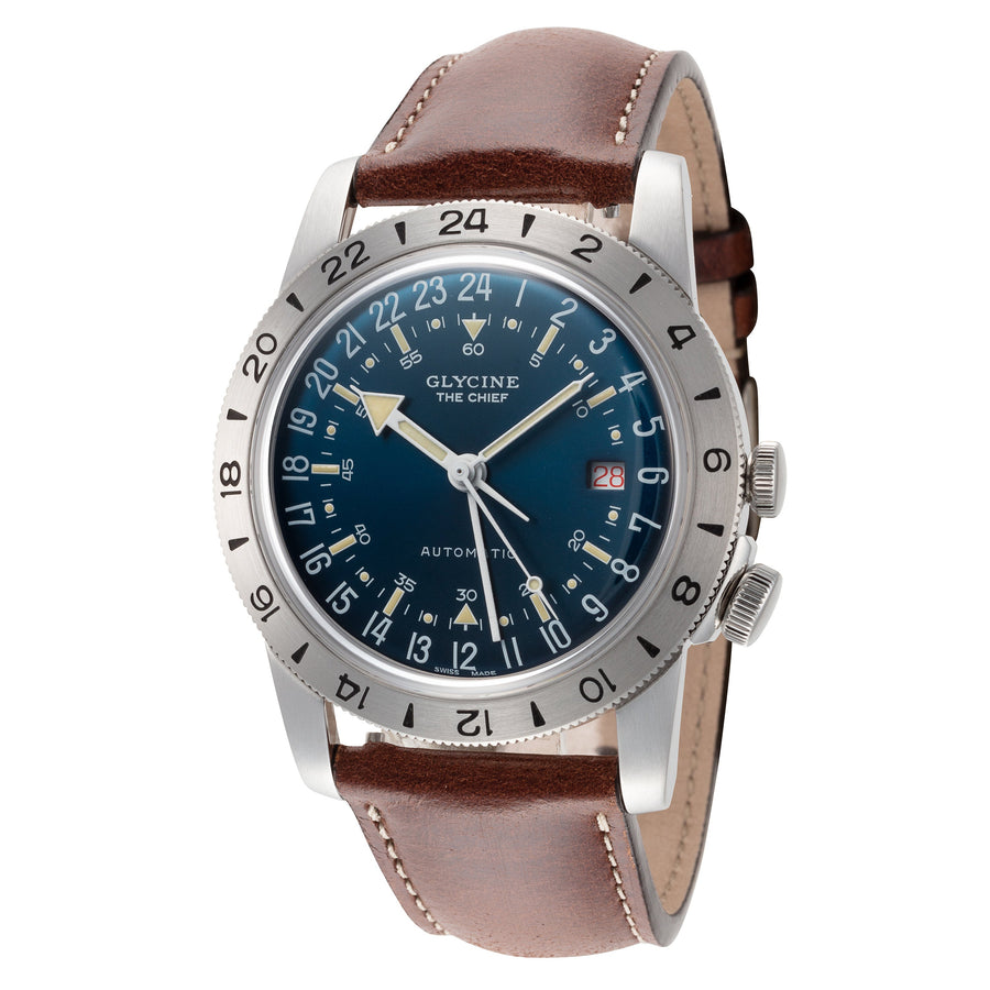 Preloved - Glycine Mens Airman Vintage Gmt 40mm Automatic Watch Gl0306 One Color Watches