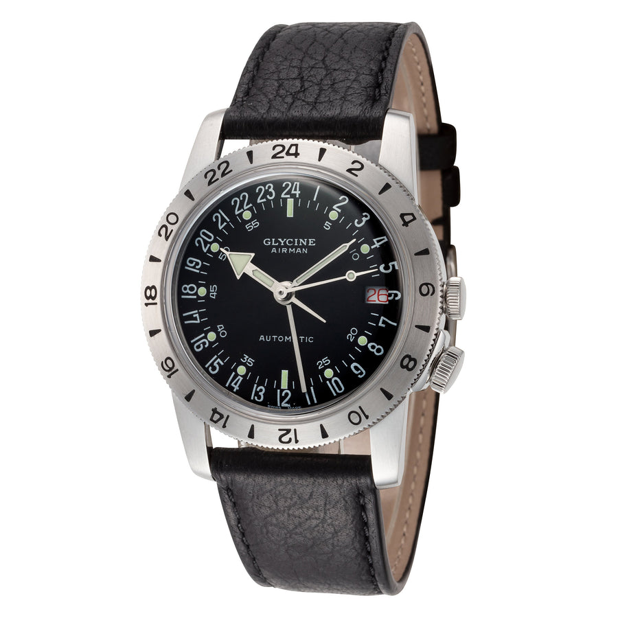 Preloved - Glycine Mens Airman No. 1 Gmt 36mm Automatic Watch Gl0370 One Color Watches
