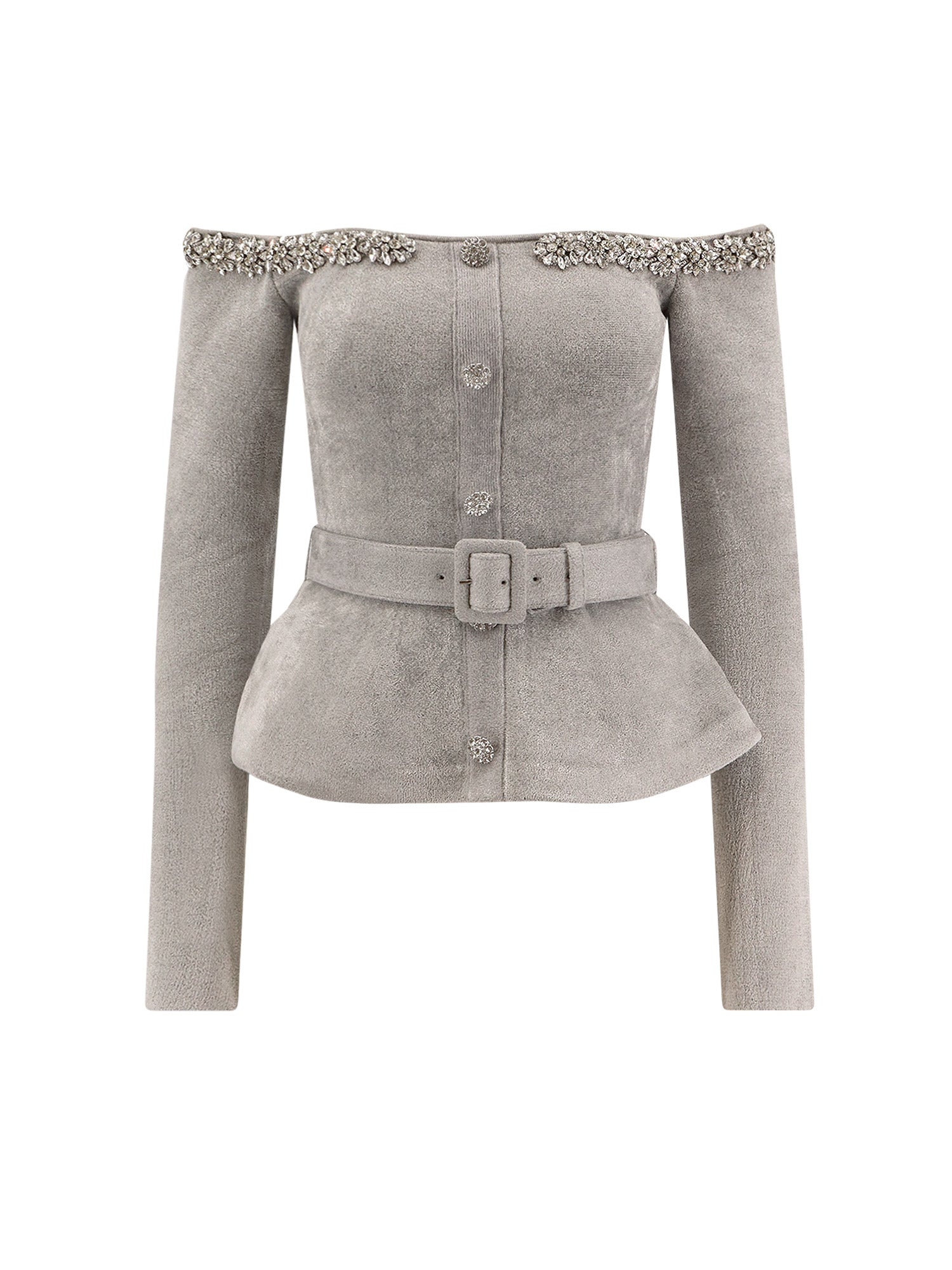 Self Portrait Sweaters Grey Chenille