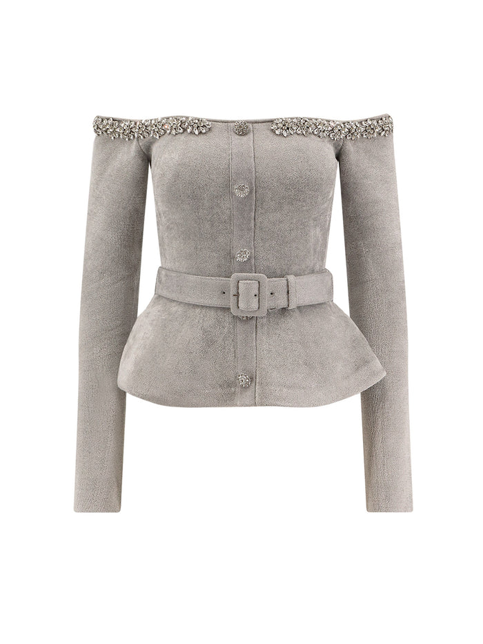 Self Portrait Sweaters Grey Chenille