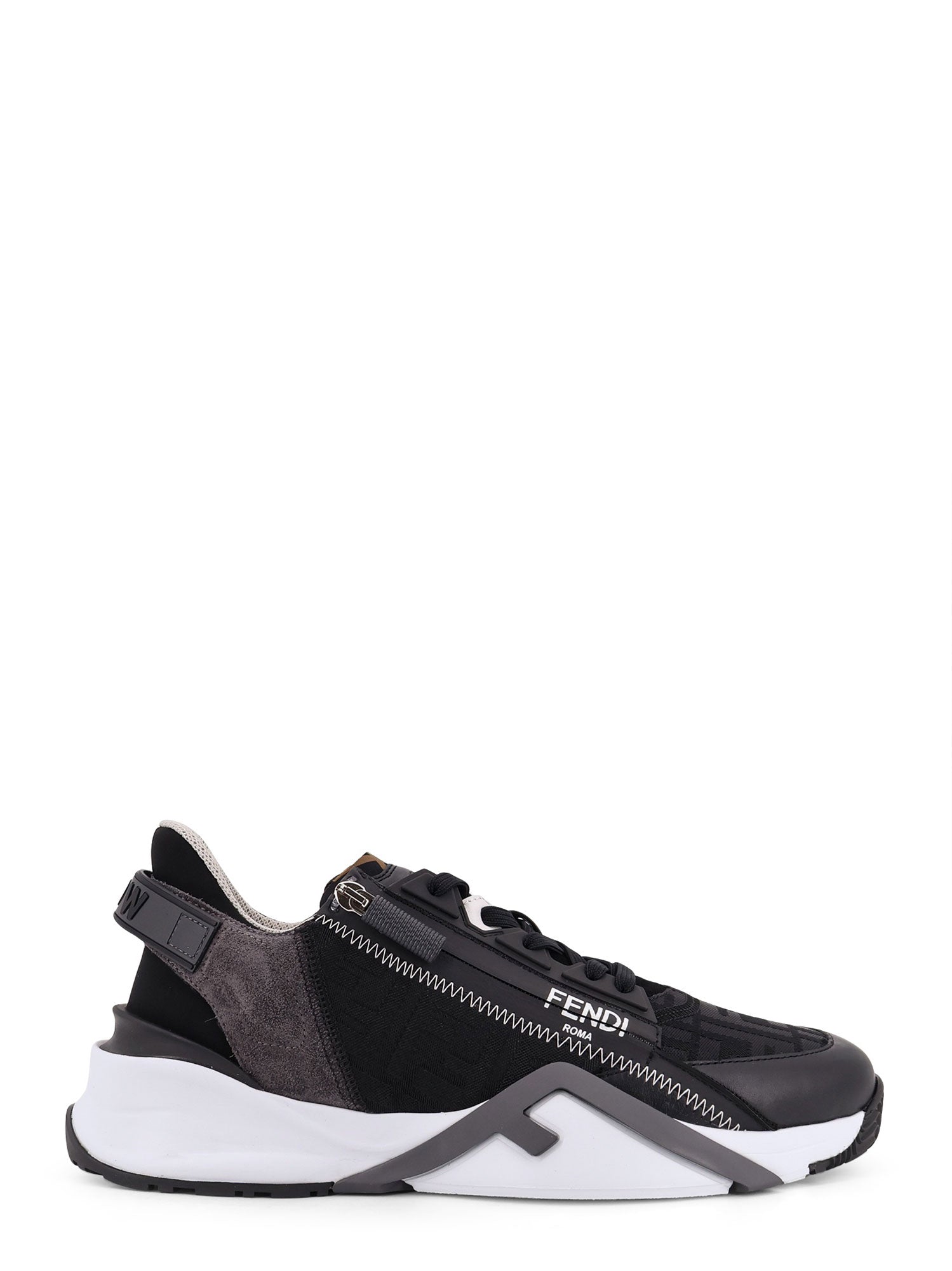 Fendi Sneakers Nero+nero+antracite Pelle/ Poliammide Cotone