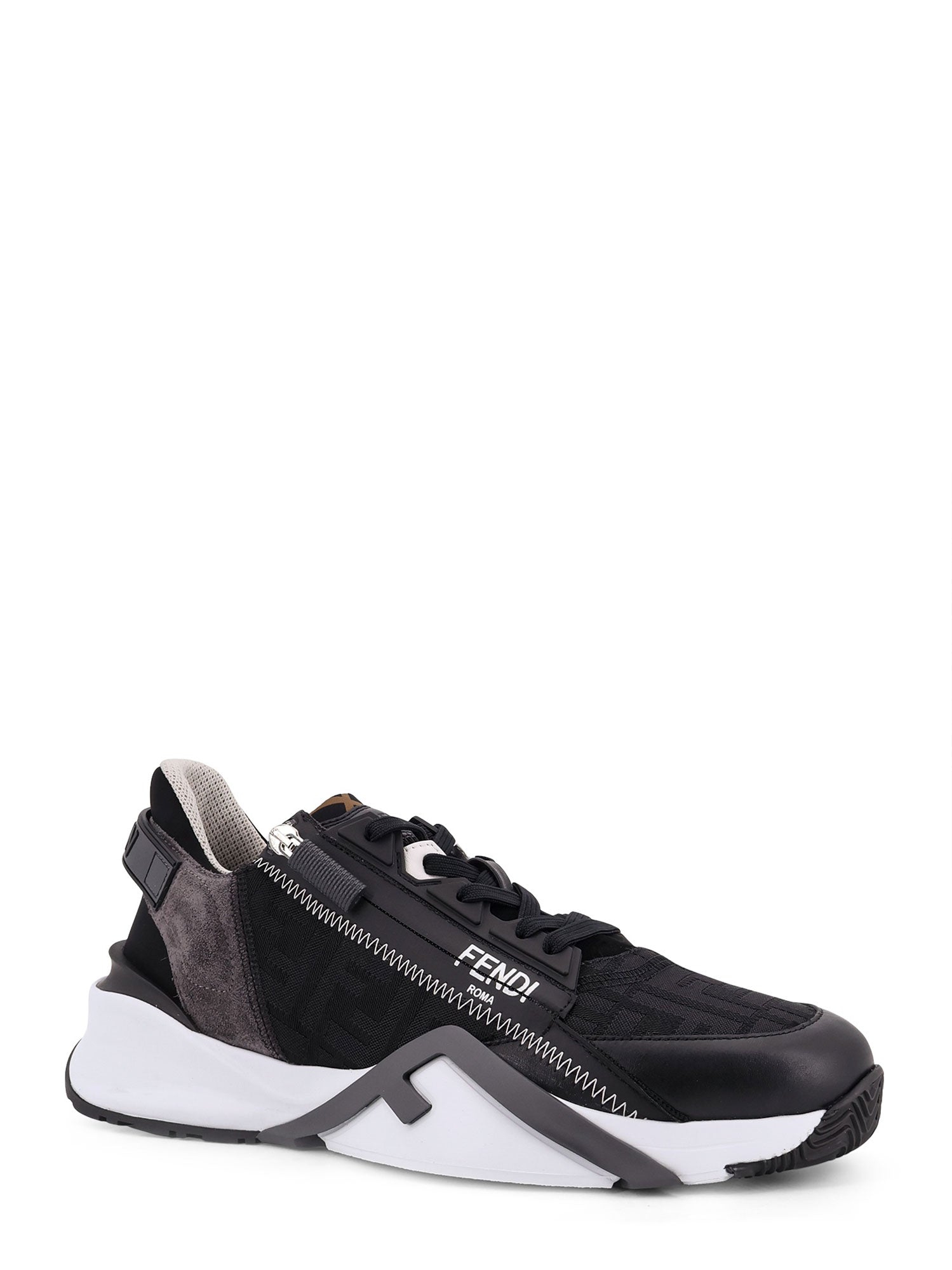 Fendi Sneakers Nero+nero+antracite Pelle/ Poliammide Cotone