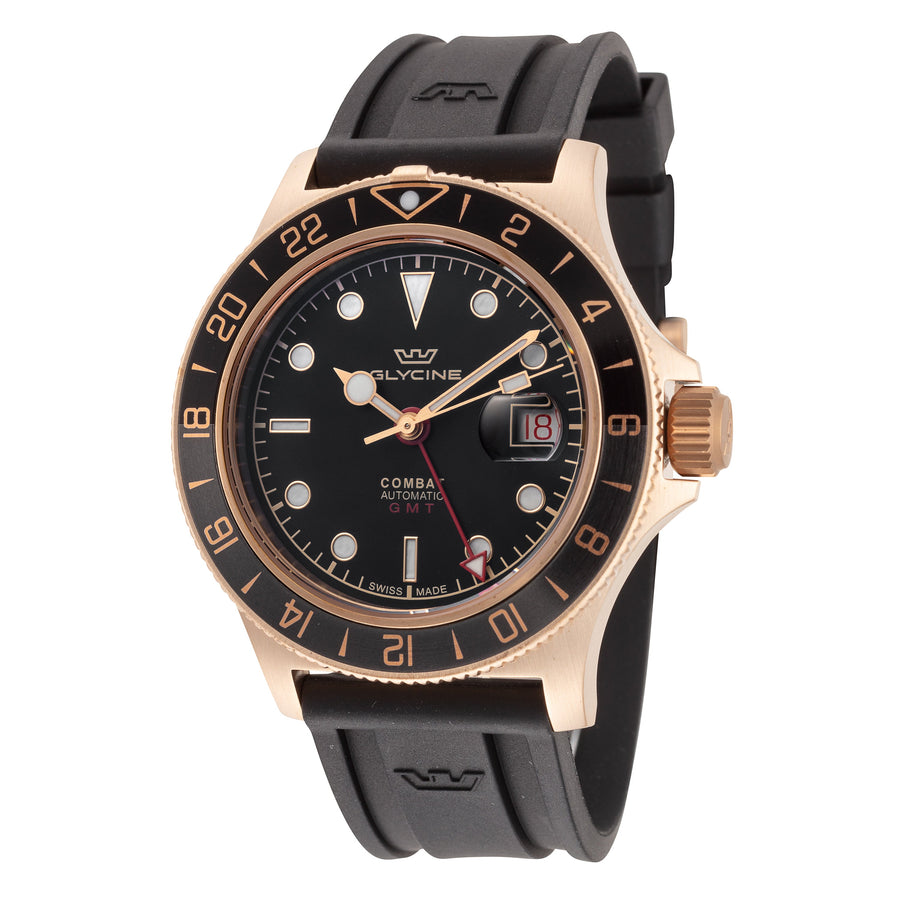 Preloved - Glycine Mens Combat Sub Sport 42 Gmt Bronze 42mm Automatic Watch Gl0320 One Color Watches