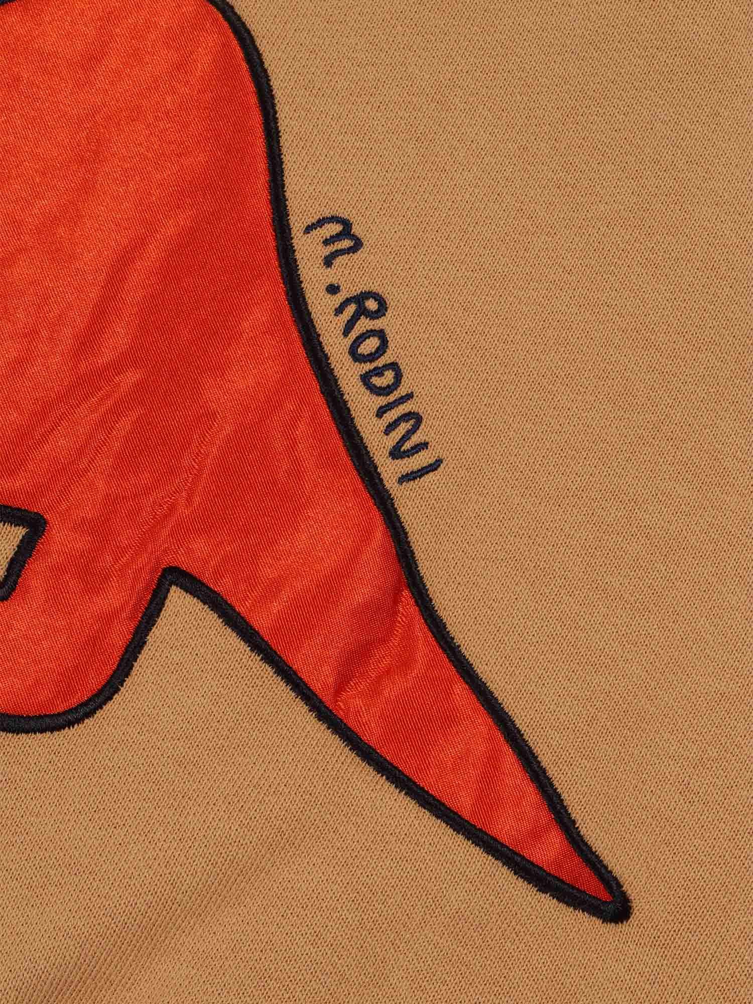 Dino Application Red Sweatshirt Beige Organic Cotton