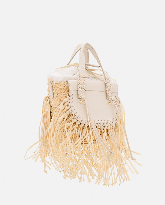 CUBA LAB Bags Beige Leather Rafia Li