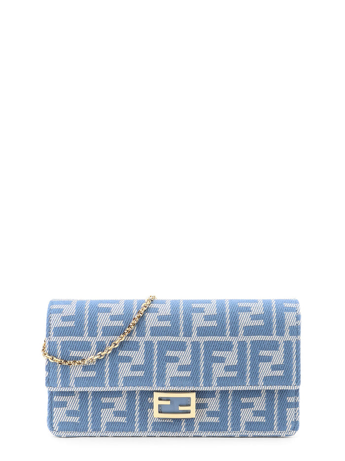 Fendi Bags Blue Jacquard Ff/pelle