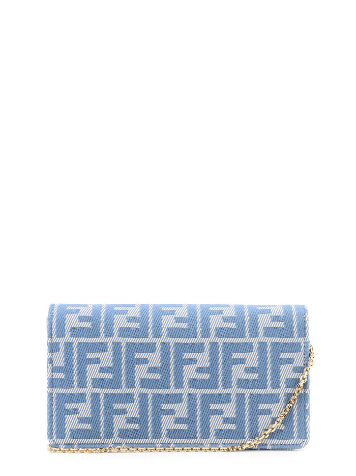 Fendi Bags Blue Jacquard Ff/pelle