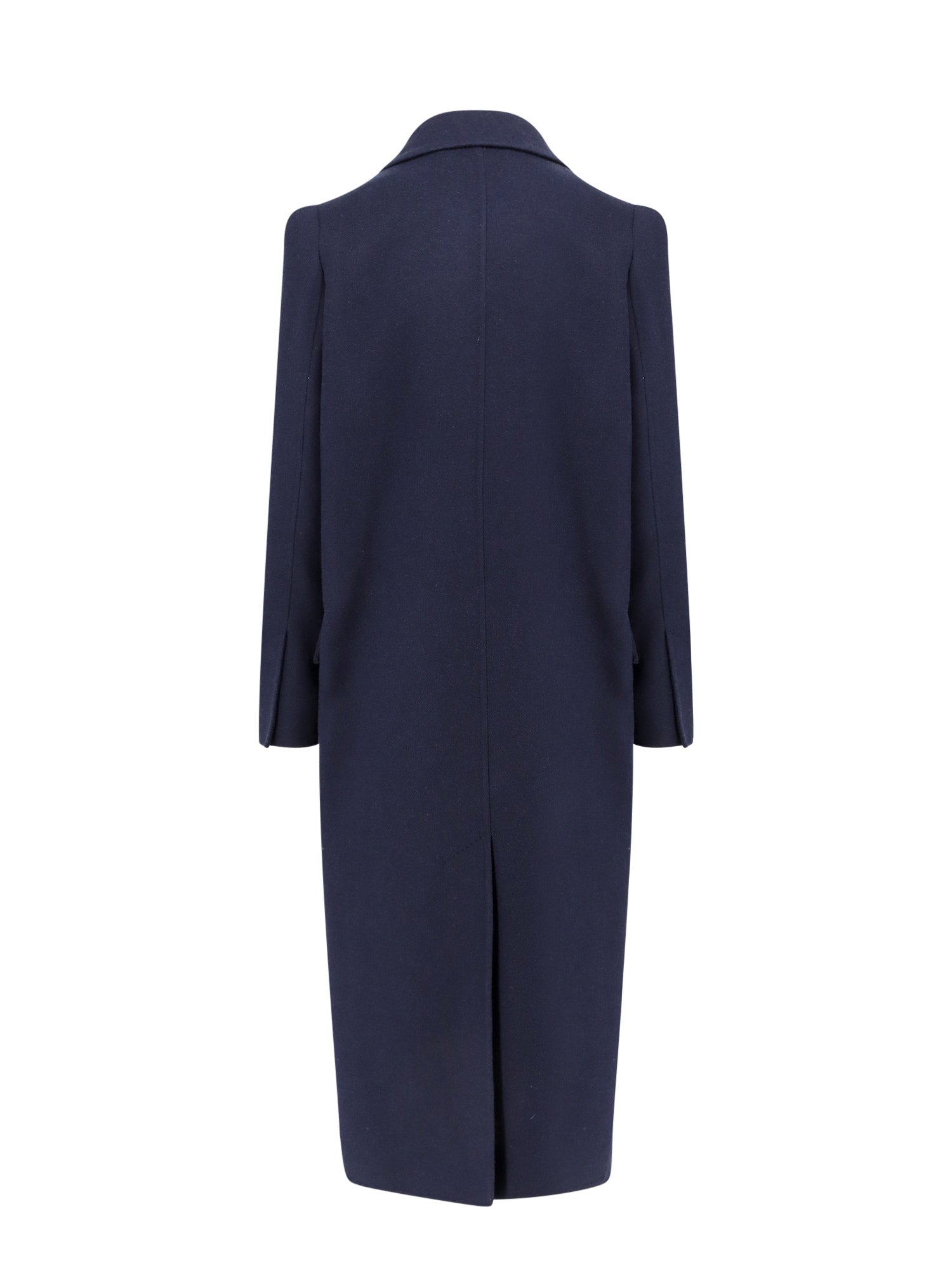 Max Mara Coats Blue Lana Vergine Cashmere