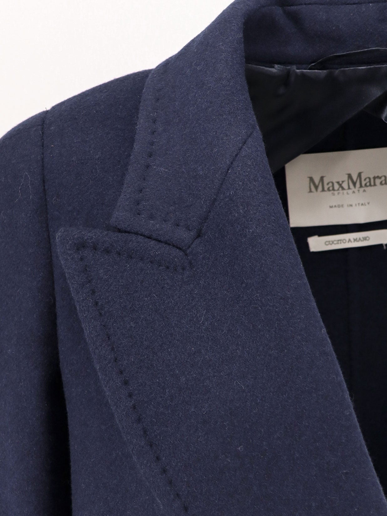 Max Mara Coats Blue Lana Vergine Cashmere