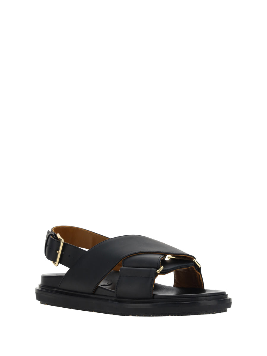 Sandals Fussbett Black Calf Leather