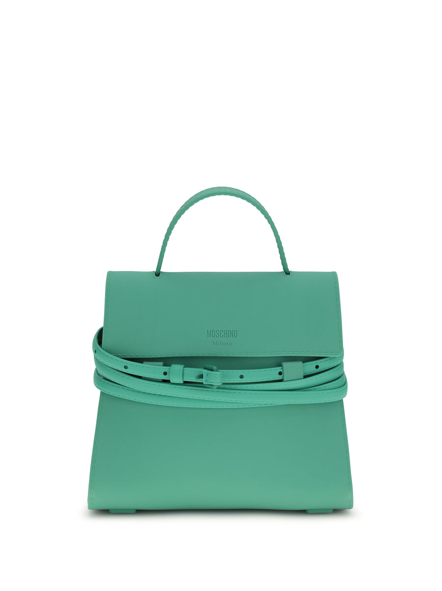 Moschino 100% silicone top handle bag in green