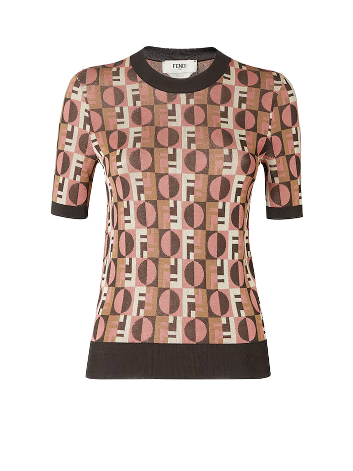 Fendi Sweaters Pink Viscosa Poliammide Elastan