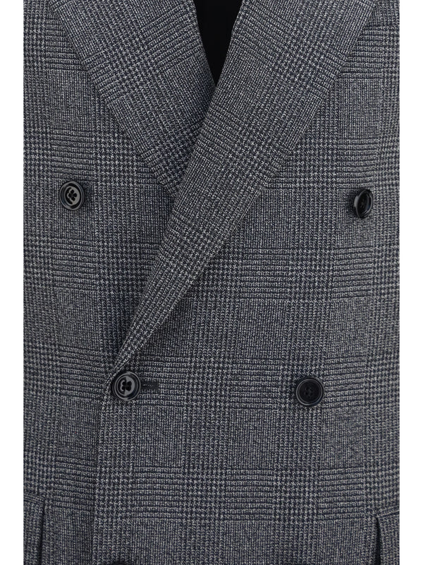 Blazer Double-Breasted Wool Grey Merino Jacket