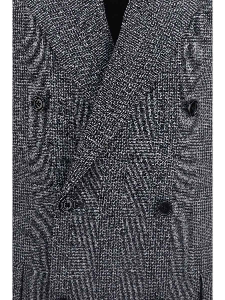 Blazer Double-Breasted Wool Grey Merino Jacket