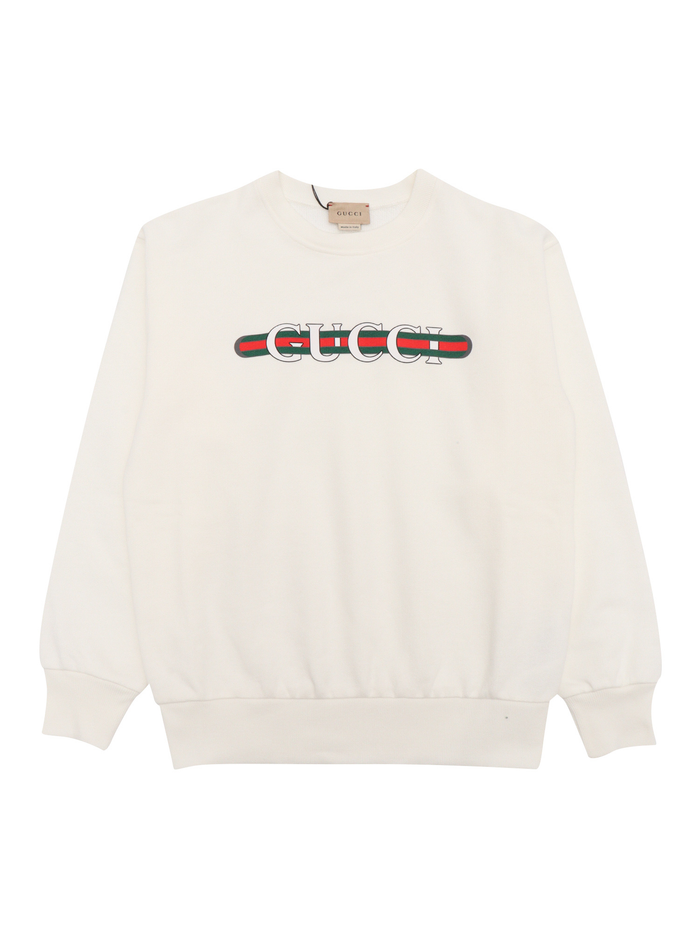 J L-S SWEATSHIRT FELTED COTTON White