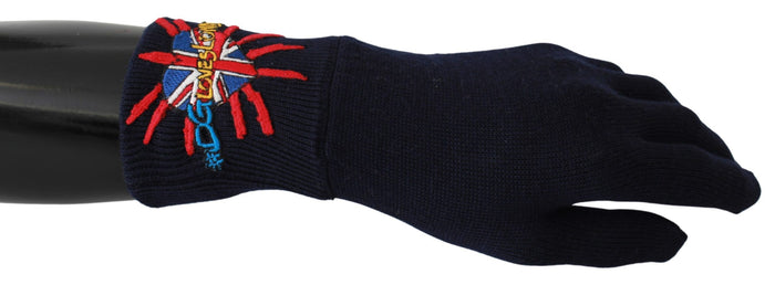 Dolce & Gabbana 100% Virgin Wool gloves in blue