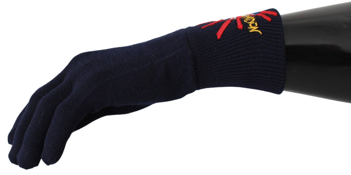Dolce & Gabbana 100% Virgin Wool gloves in blue — view 2