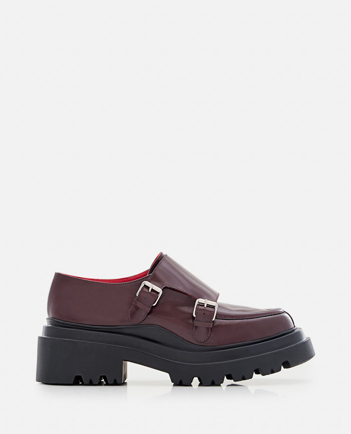 PLAN C Flat shoes Red Calf Leather Metal