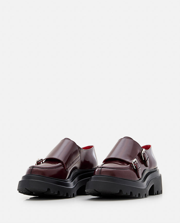 PLAN C Flat shoes Red Calf Leather Metal