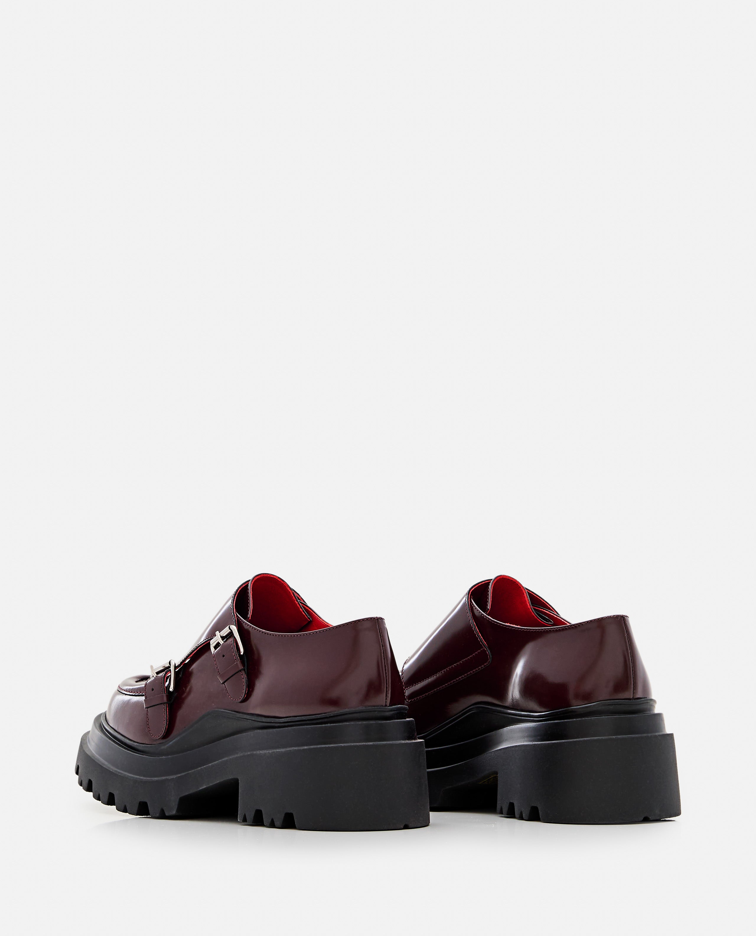 PLAN C Flat shoes Red Calf Leather Metal