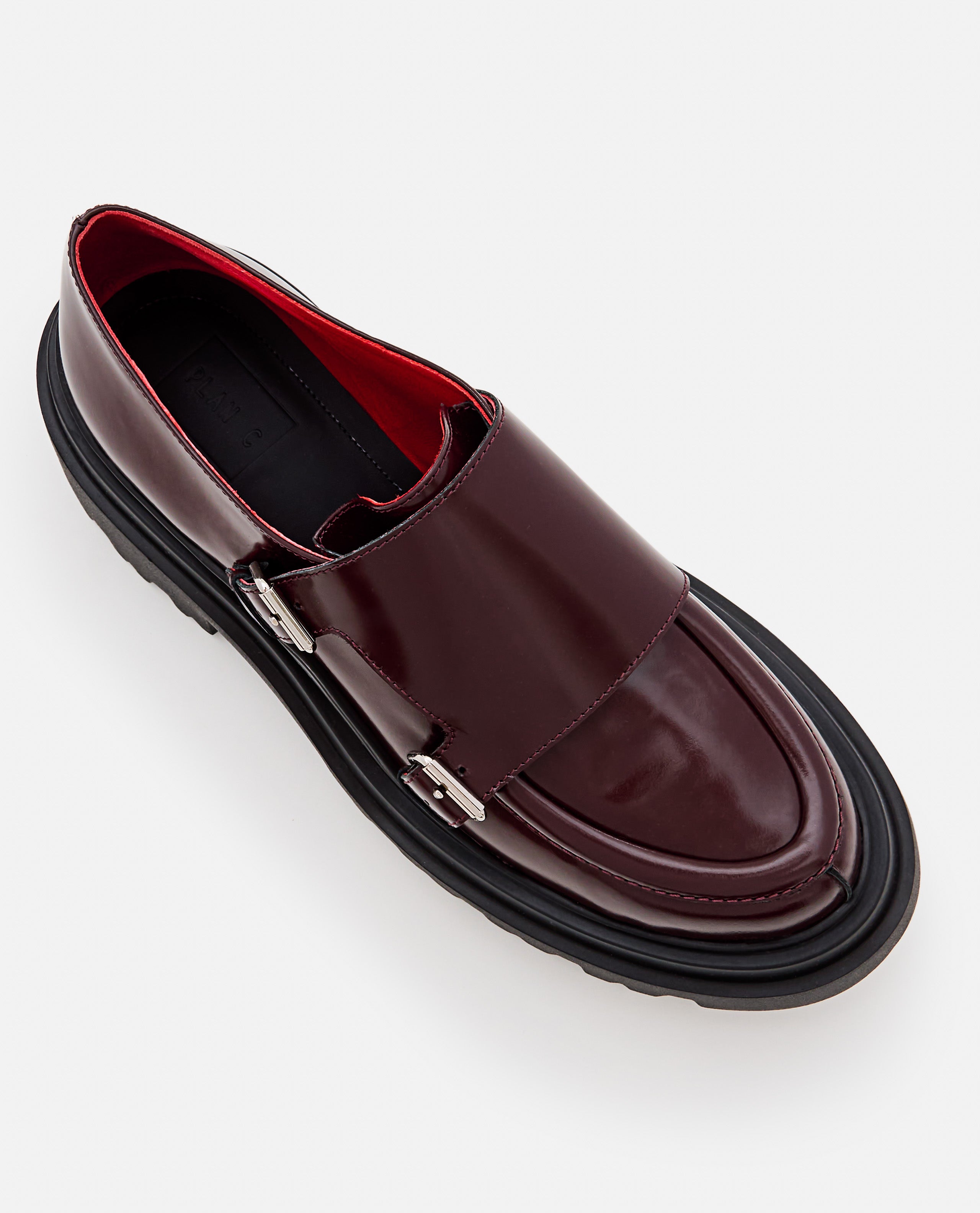 PLAN C Flat shoes Red Calf Leather Metal