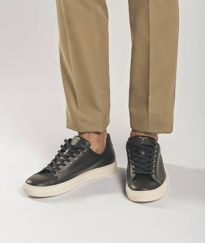 Leather Sneakers Edward Darkblue Sport Shoe