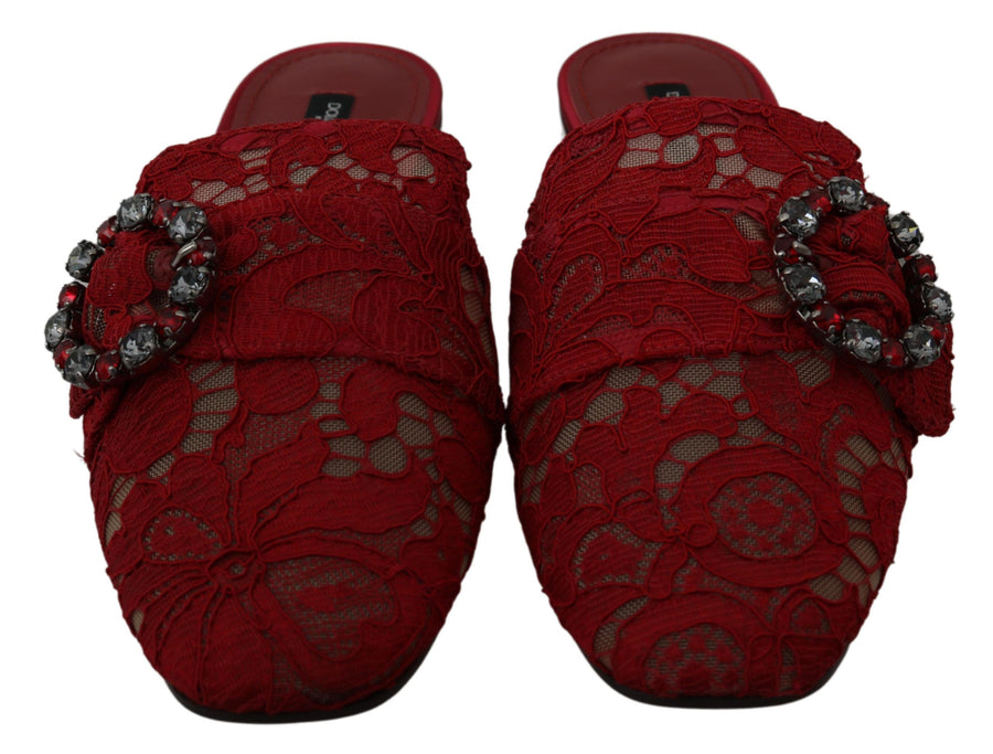 Dolce & Gabbana 31% Cotton slide flat in red
