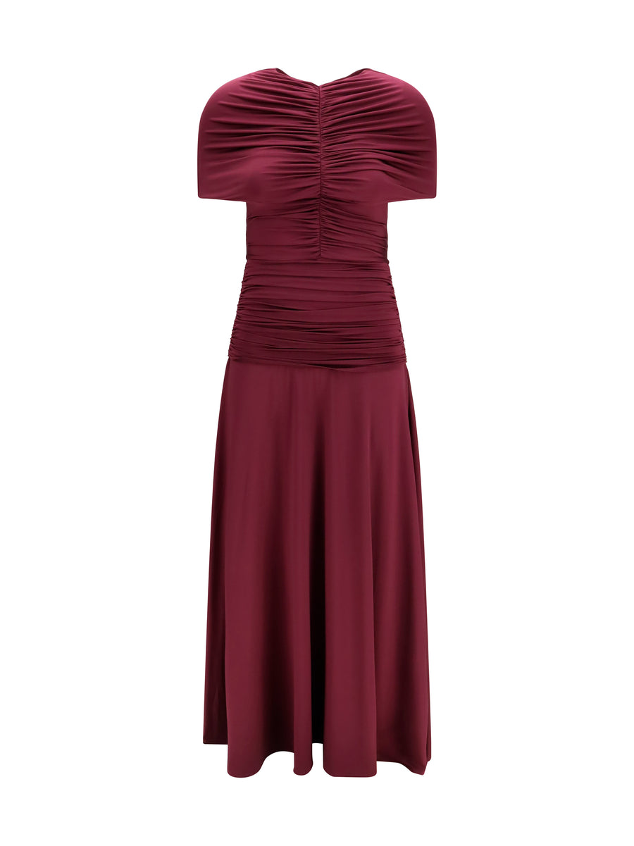 Self-Portrait 90% Viscose dress in burgundy