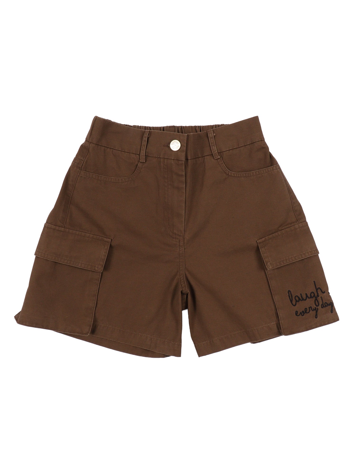 CANVAS CARGO SHORTS Brown Cotton