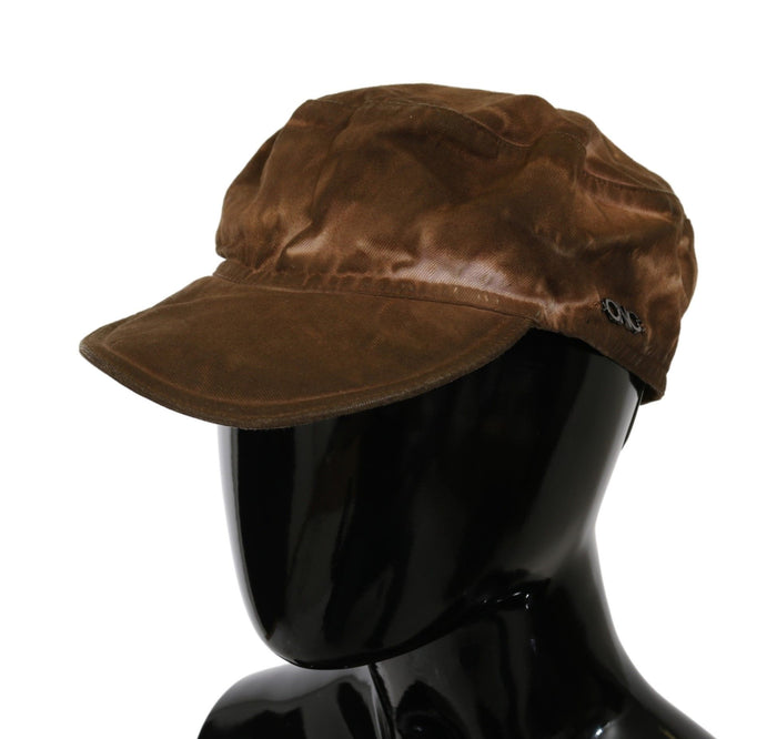 Costume National HAT20002 Cotton Blend flat cap in brown