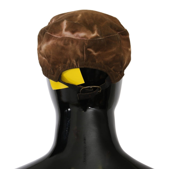 Costume National HAT20002 Cotton Blend flat cap in brown — view 2