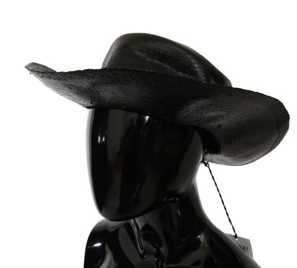 Costume National HAT20018 Straw sun hat in black
