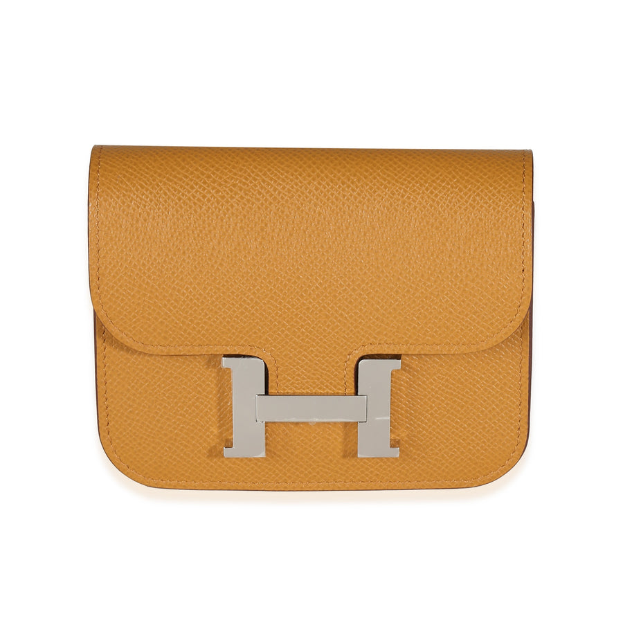Hermès Sesame Epsom Constance Slim Wallet Phw Brown Leather