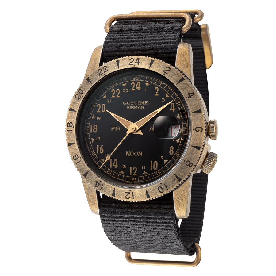 Preloved - Glycine Mens Airman Vintage Noon Purist 40mm Automatic Watch Gl0379 One Color Watches