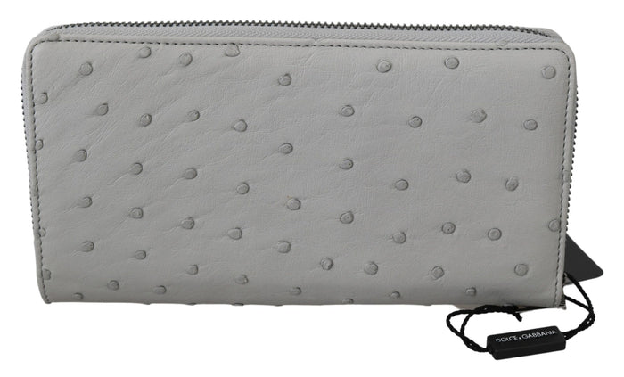 Dolce & Gabbana 100% Ostrich Leather wallet in gray