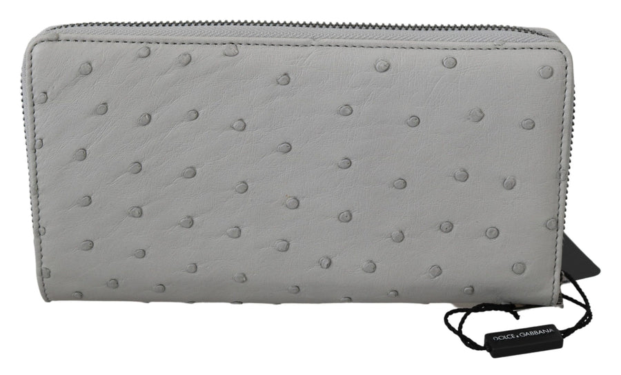 Dolce & Gabbana 100% Ostrich Leather wallet in gray